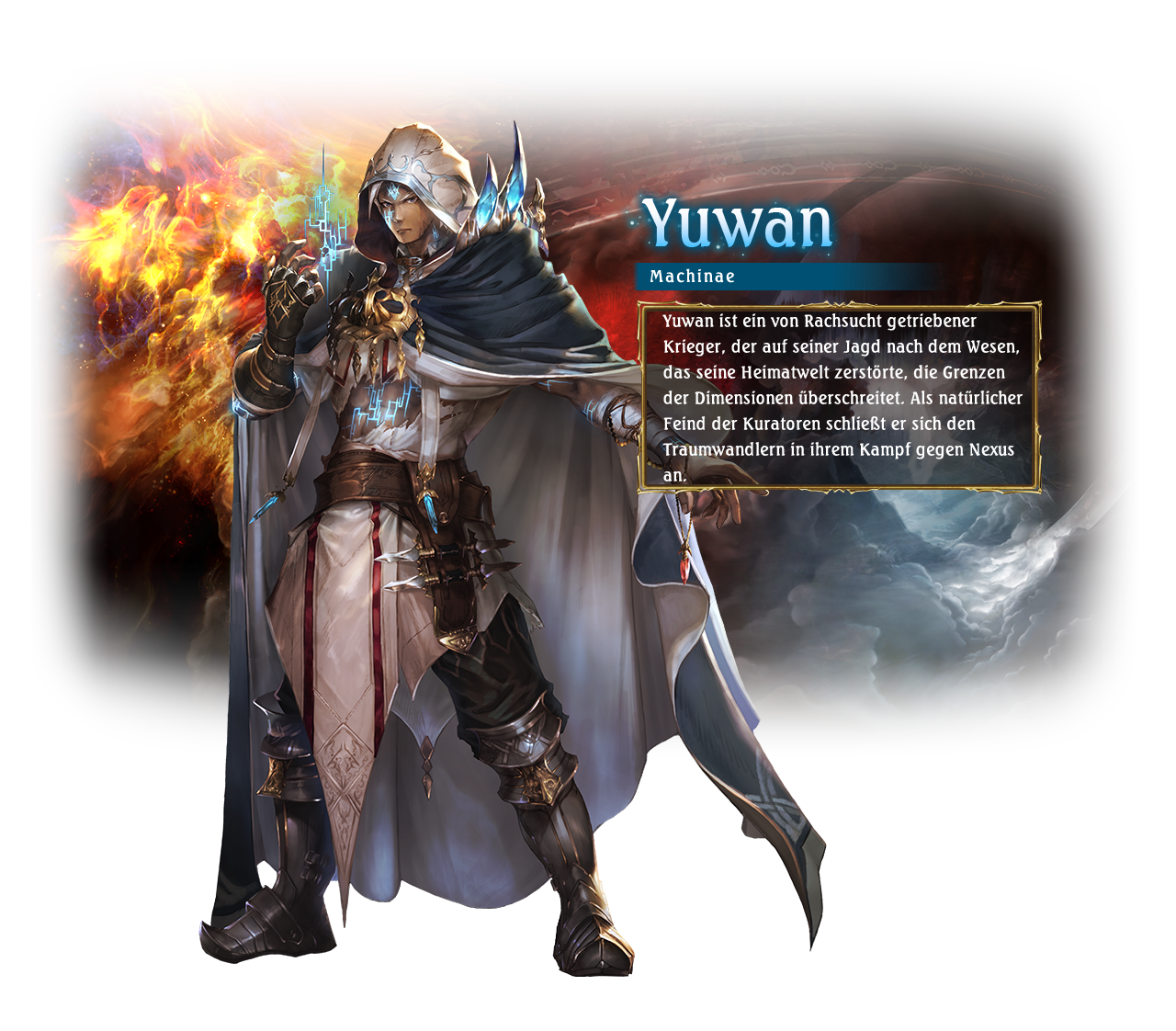 Eris / Class: Portalcraft / Yuwan is an aloof man who seeks vengeance against the being that destroyed his world. He joins those that have chosen to stand against Nexus to settle things between himself and the keepers. 