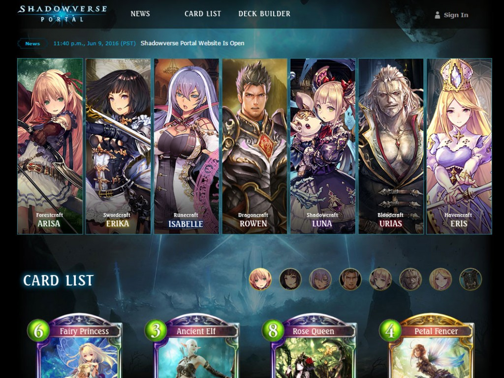 shadowverse deck leaders